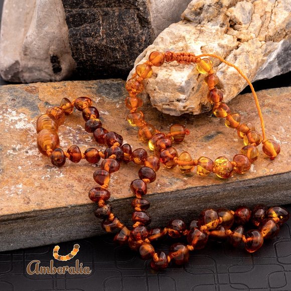 Baby Baltic Amber Necklace and adjustable bracelet SET - 14 Colors- Certificated - Picture 9 of 17